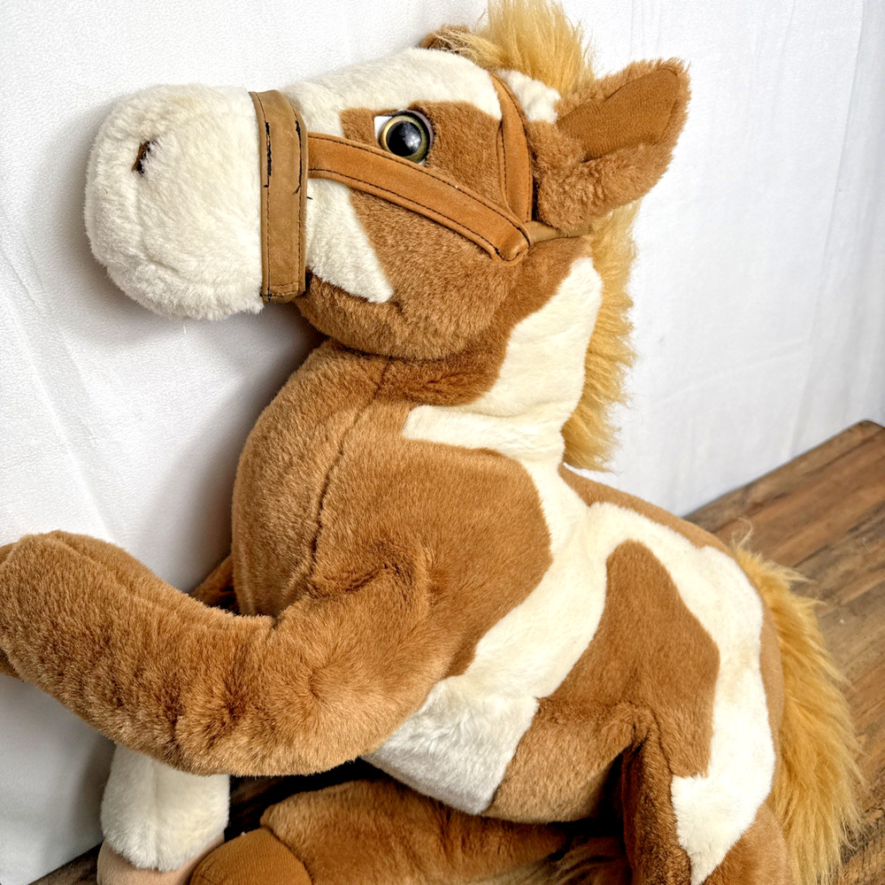 HuggaPuffs Stuffed Paint Horse 24k Polar Puff 5841 Cimmaron Plush Brown White 24 - Picture 7 of 10